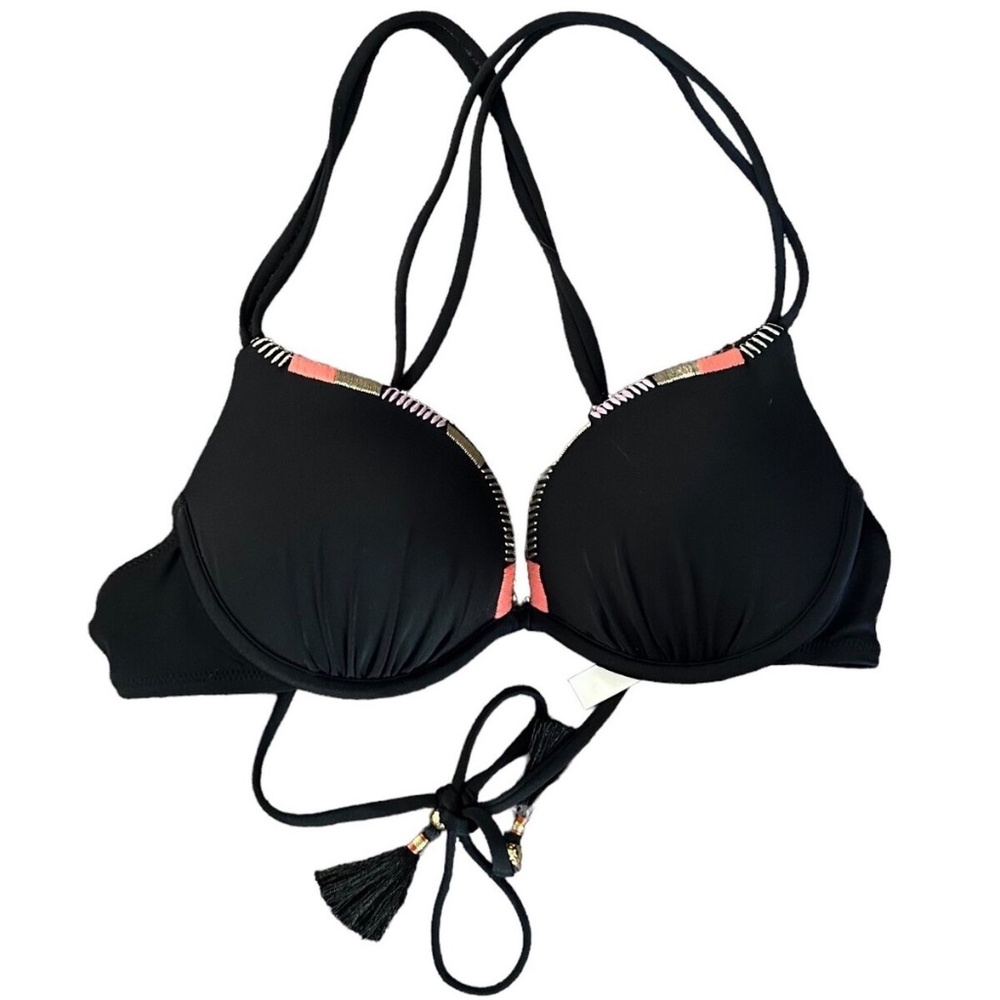 Victoria’s Secret The Gorgeous Push Up Black Bikini Top 34A Summer ~ Beach!